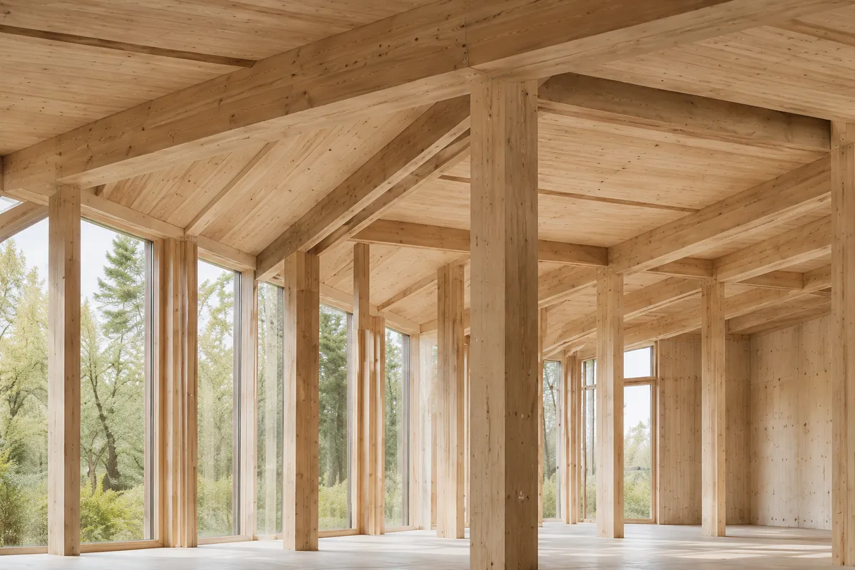 Neubau – Holzbau-Innenraum