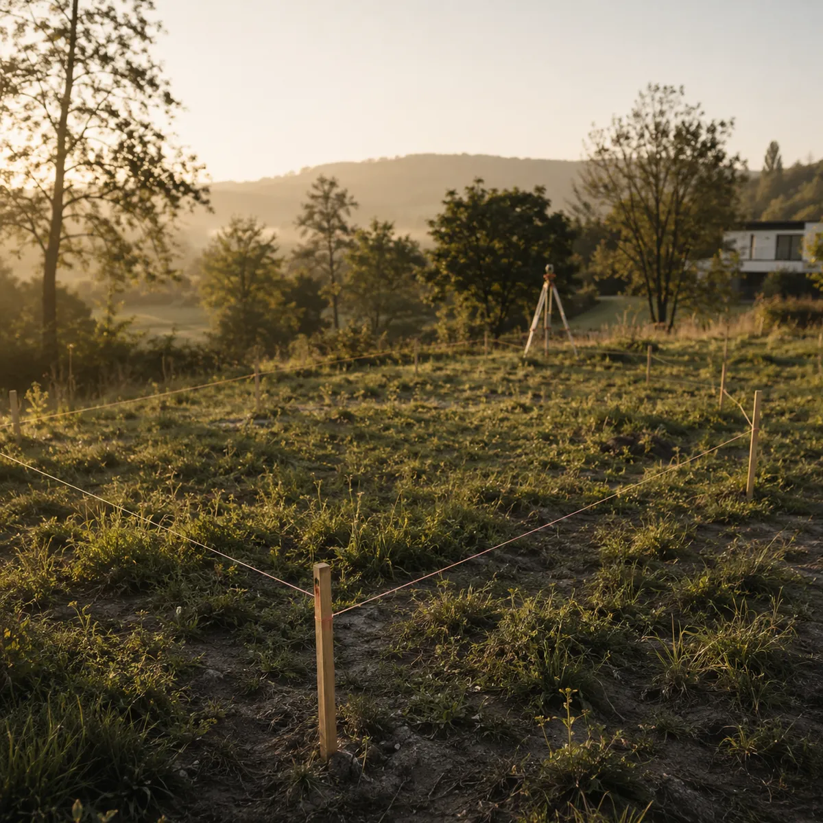 Projektentwicklung – Grundstück bei Sonnenaufgang